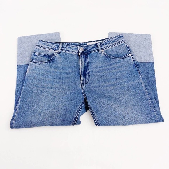 Asos Denim Striped Cuff Accent Cropped Denim Jeans 28 x30 - Picture 6 of 9